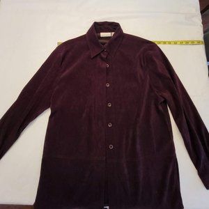 Croft Borrow Womens Top Long Sleeve Button Down deep purple Size S